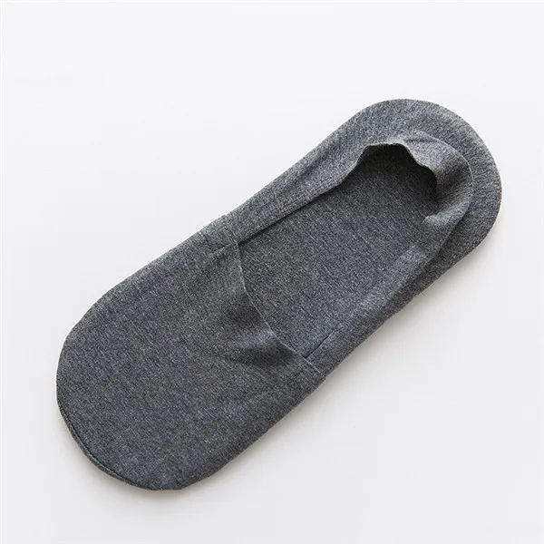 1 пара мягких невидимых носков для мужчин и женщин повседневные хлопковые лоферы с низким вырезом Нескользящие невидимые весенне-осенние носки без показа - Цвет: Темно-серый