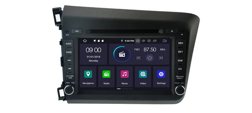 4GB android 9.0 car dvd player for Honda Civic 2012~2015 Multimedia GPS Navigation Map Autoradio WiFI Bluetooth 11