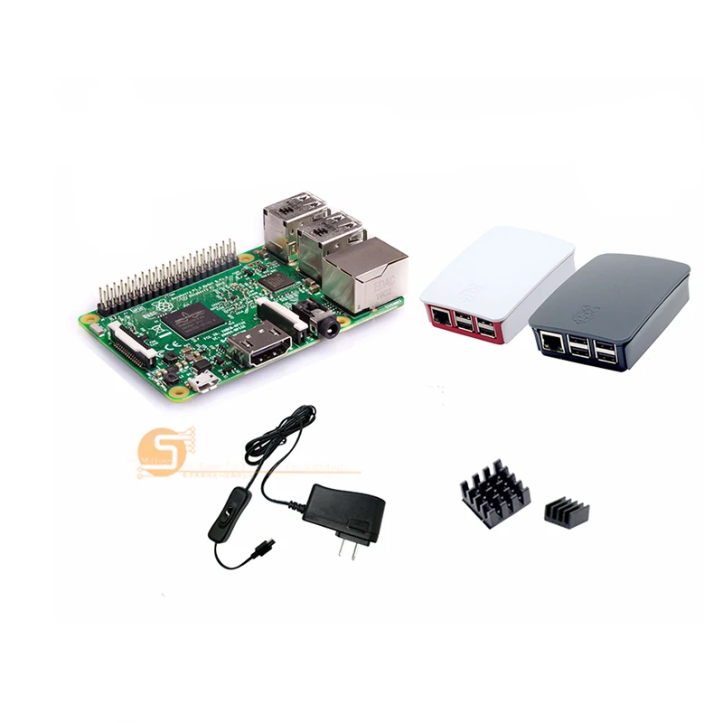 Raspberry Pi 3 стартовый комплект C с Raspberry pi 3 Model B + оригинальный Pi 3 чехол + радиаторы + блок питания