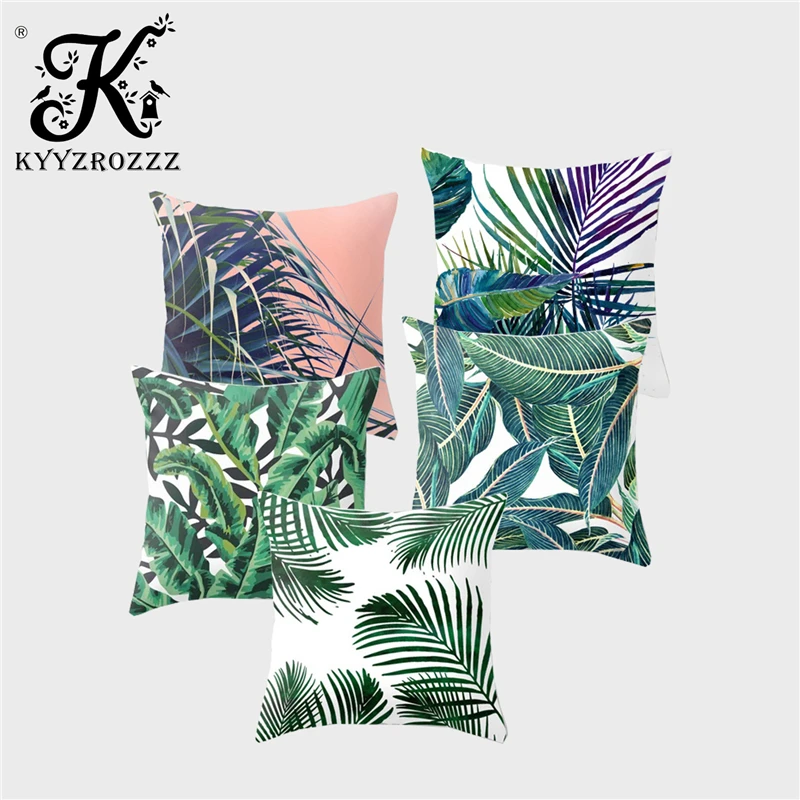 

Tropical Cactus Leaf Plant Cushion Cover Home Office Polyester Print Pattern Decorative Sofa Car Pillow Case Funda Cojin40*40CM