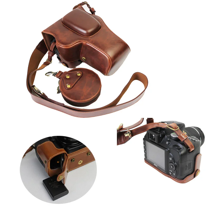 0 : Buy New Vintage PU Leather Camera case For Nikon D3100 D3200 D3300 D3400 18 ...