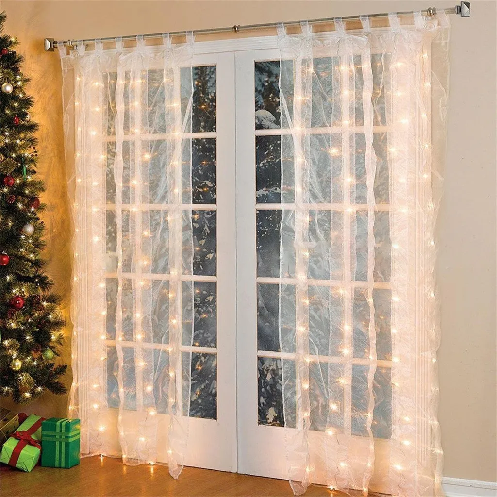 

Hot Christmas Garland LED Curtain Icicle String Light Wedding Curtain Light Horse Wedding Decoration New Stage Outdoor Lights