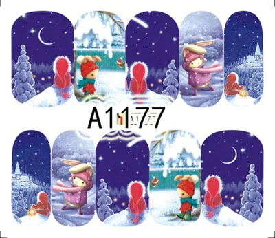 

Nail sticker art decoration winter dancing slider adhesive Water Transfer decals manicure lacquer art accessoires polish foil
