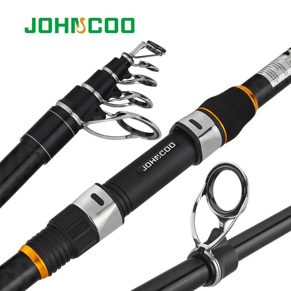 

JOHNCOO 2.1m-3.6m FIGHTER Spinning Rod Carbon Fishing Fish Pole Telescopic Travel Fishing Rod Carp Fishing Rod