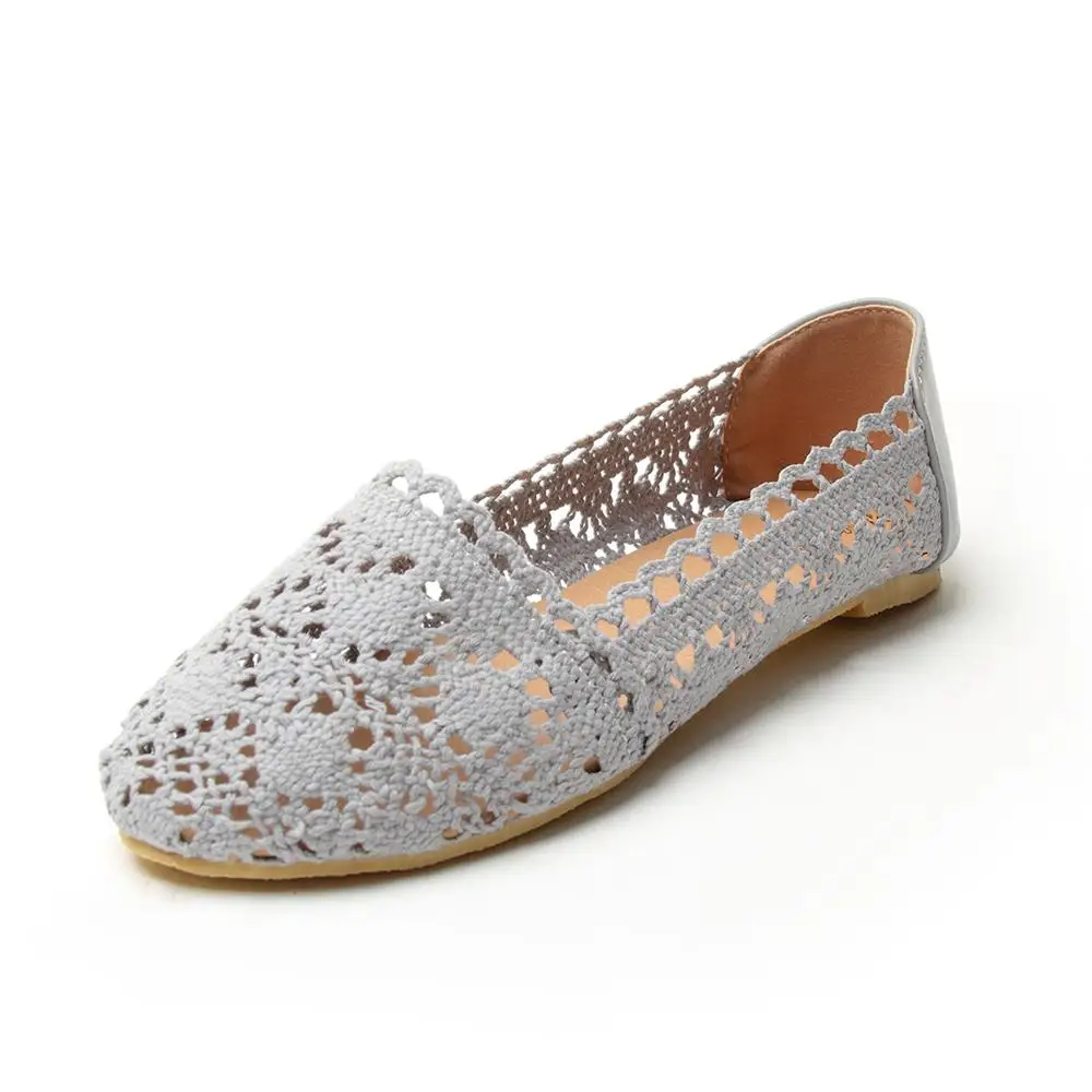 

Women Shoes Fashion Lace Shoes Home Sandals Slip on Hollow out Breathable Casual Flats Ladies Footwear Living Room mesh Shoes