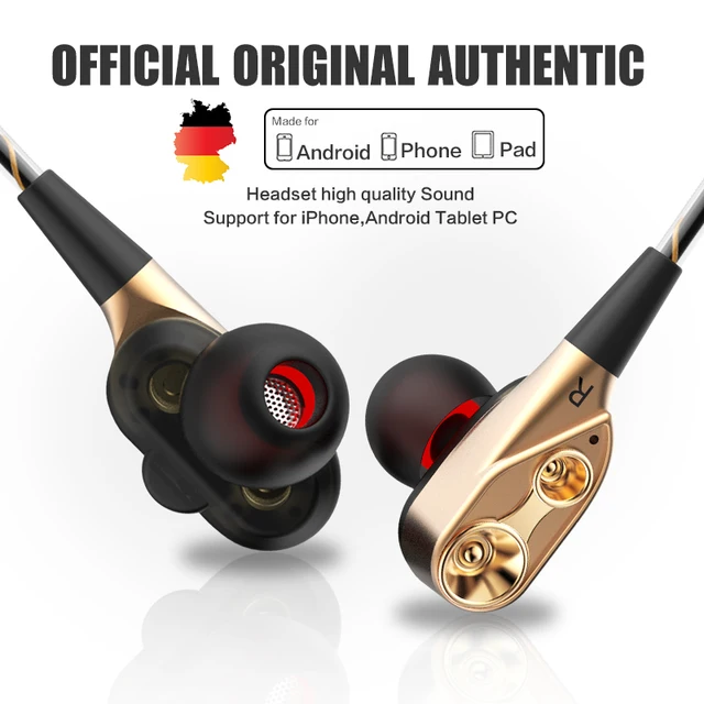 US $5.48 QKZ CK8 HiFi Wired Earphone Dual-Dynamic Quad-core Speaker 3.5mm In-ear earbuds Flexible Cable with