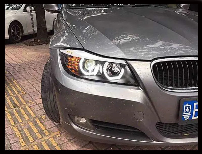 Автомобильный стайлинг фары для BMW E90 фары 318i 320i 325i фары светодиодный ангельские глазки передний свет для 318 320 325 Bi Xenon объектива