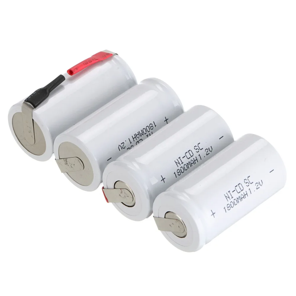 

Clearance sales! 4 PCS 1800 mah SC Ni-CD rechargeable battery white color 4.25*2.2cm
