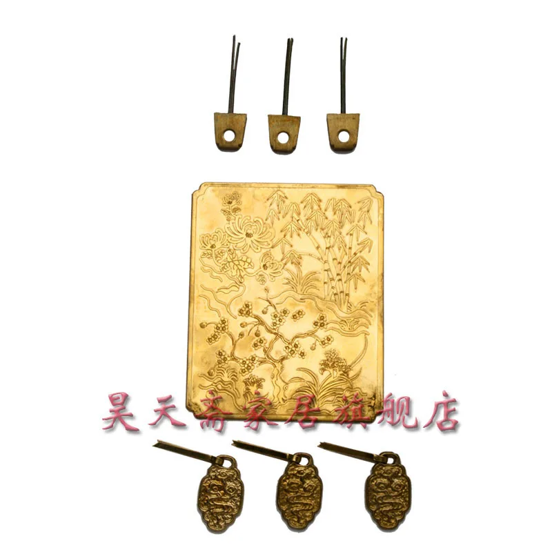 

[Haotian vegetarian] copper straight handle / Ming and Qing antique furniture, brass fittings / HTC-088