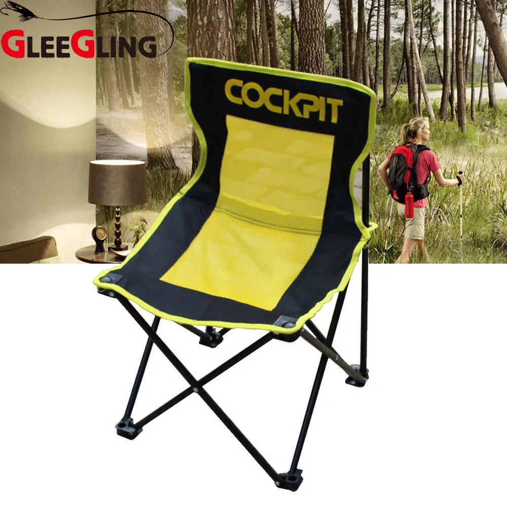

GLEEGLING Outdoor Fishing Chair Yellow Color Folding Chair Load Bearing 200kg Camping Hiking Chair Beach Picnic Rest Seat Stool