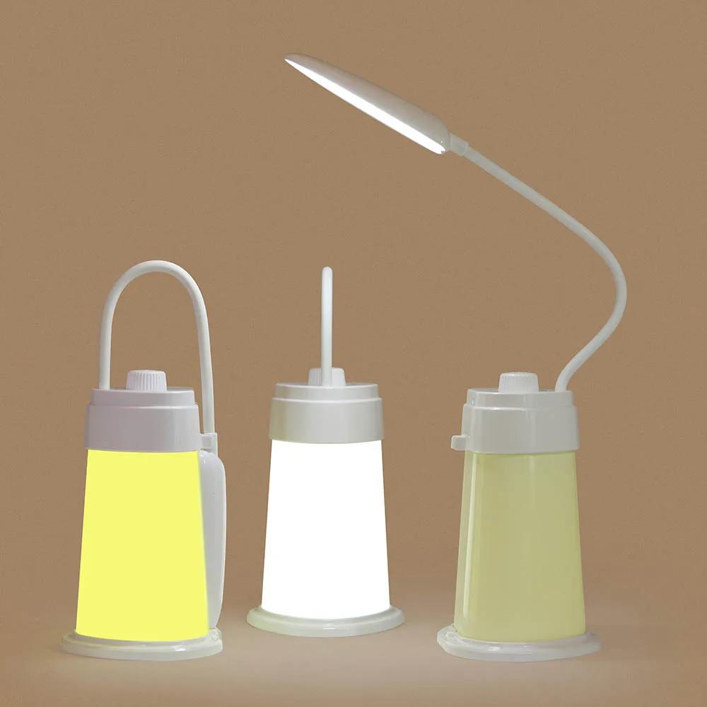 

Portable 2 in 1 LED Combo Night Light Waterproof Powerful Crank Hiking Camping +USB Led Reading Eye Protecting Student Desk Lamp
