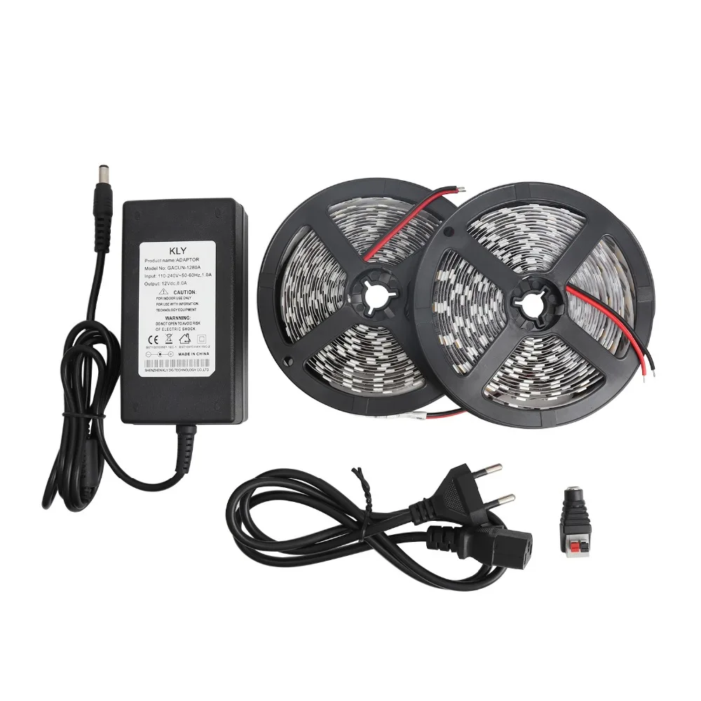 DC 12V 5m светодиодная лента SMD 5050 двухрядный RGB свет неводонепроницаемый Диодная