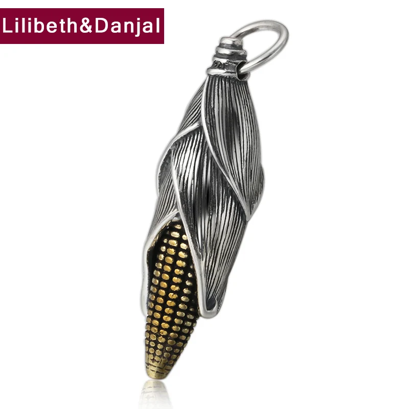 

2019 Street Culture My Grillz Creative Corn Pendant 100% Real 925 Sterling Silver Men Women Necklace Pendants 925 Jewelry P012