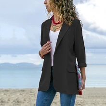 Women's Stylish Solid Blazers Fashion Long Sleeve Open Stitch Blazer Feminino Plus Size Female Jacket Casual Outerwear Tops