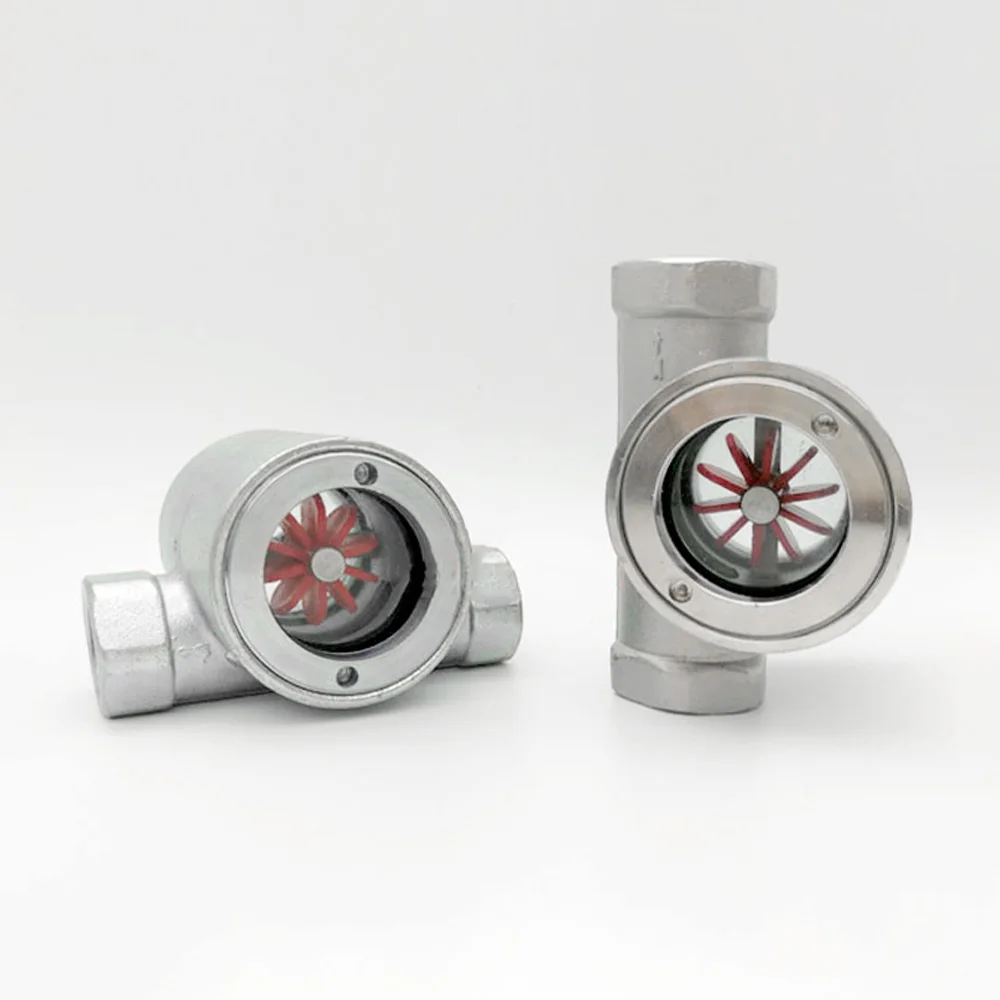 

3/8" 1/2" 3/4" 1" -2" BSP Female Window Sight Glass Flow Indicator With Impeller 304 Stainless Steel Water Oil