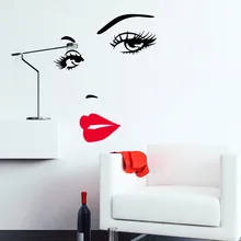 

blasting with her red lip sitting room bedroom background carved wall stickers wholesale ZY8469 a undertakes
