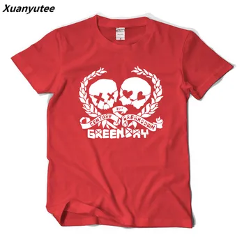 

Xuanyutee 21st Century Breakdown Punk Rock Greenday Tee Shirt Homme De Marque Short Sleeve O-Neck Cotton Print Summer Tshirt Men