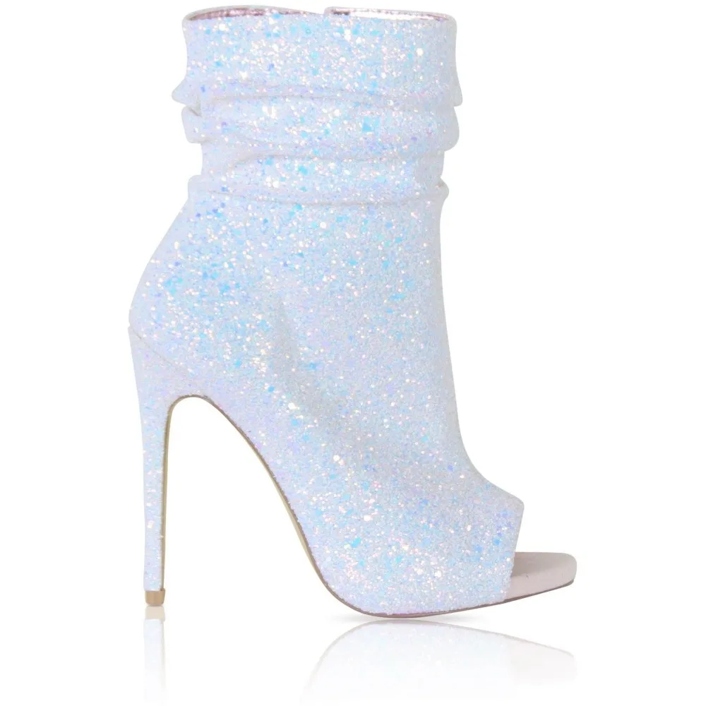 Schuhe Frau Auf Stiefeletten Sommer Glitter Size47 Spitze Plus As Botines Mujer as Offene Leder Picture Bling Luxus Sexy Slip Picture Heels High qaxTgpw