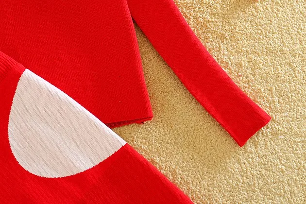 Весна Осень Новые женские вязаные костюмы с юбкой геометрический узор женский свитер Топ и один шаг вязаная юбка наборы красный LY591