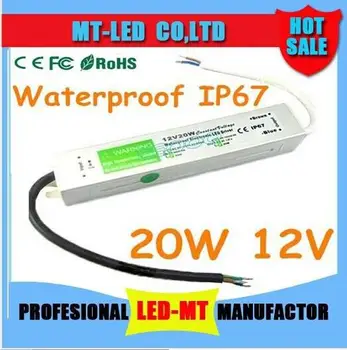 

Aluminum DC12V 20W Waterproof ip67 Electronic LED Driver Adapter Outdoor Use Power Supply Led Lighting Transformer AC 90-250V
