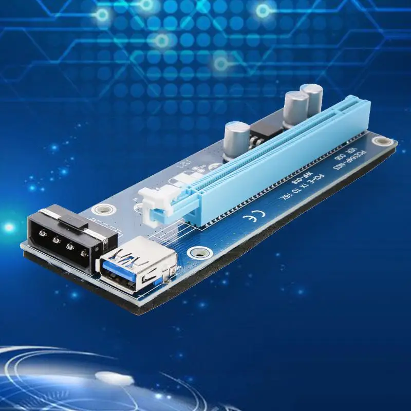 PCI-E PCI Express Riser Card 1x to 16x USB 3,0 кабель для передачи данных SATA до 6 Pin источник питания видеокарта Riser для BTC Miner Machine
