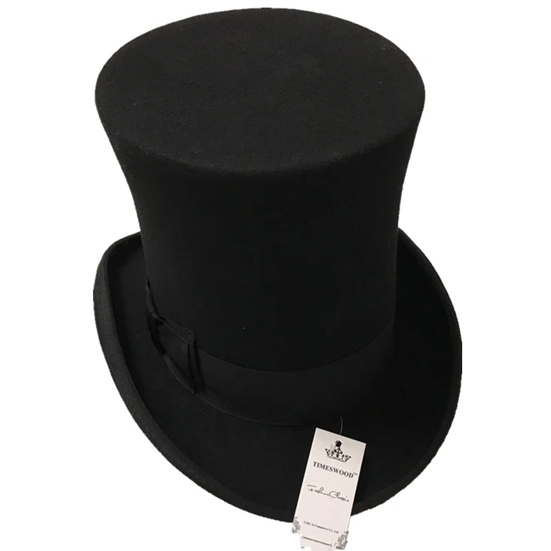 25 см Высота стимпанк шляпа шерсть Fedoras Mad Hatter топ шляпа Викторианский мужской Millinery традиционный магический трюк фокусник шоу шапки