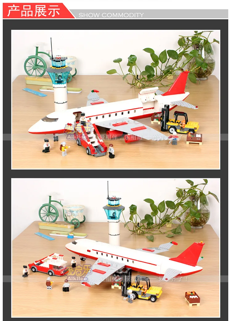 GU DI креативный большой пассажирский самолет Earth Border строительные блоки кирпичная модель фигурка Рождественский подарок DIY Детская интеллектуальная игрушка