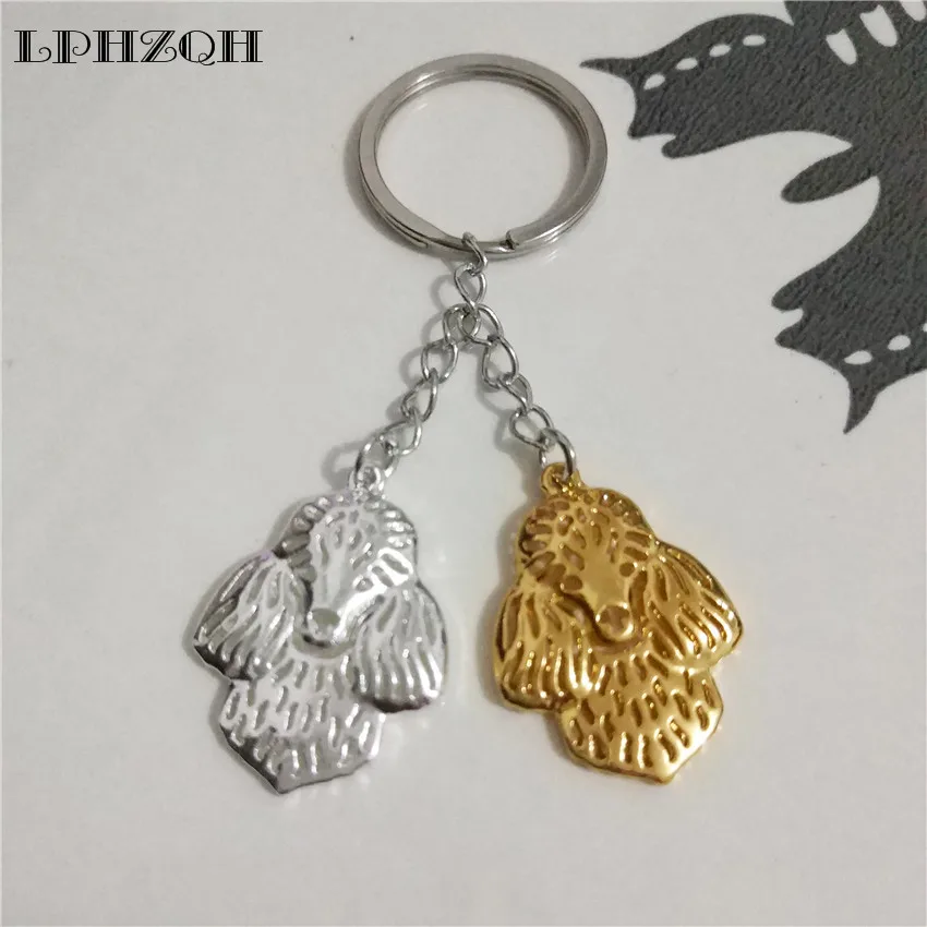 

LPHZQH fashion trendy Puppy dog car sport key chain Poodle bag charm pendant accessories gift Keyring popular jewelry steampunk