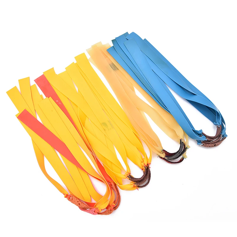 5Pcs 4 Sizes Flat Rubber Slingshots Band Natural Latex Catapult
