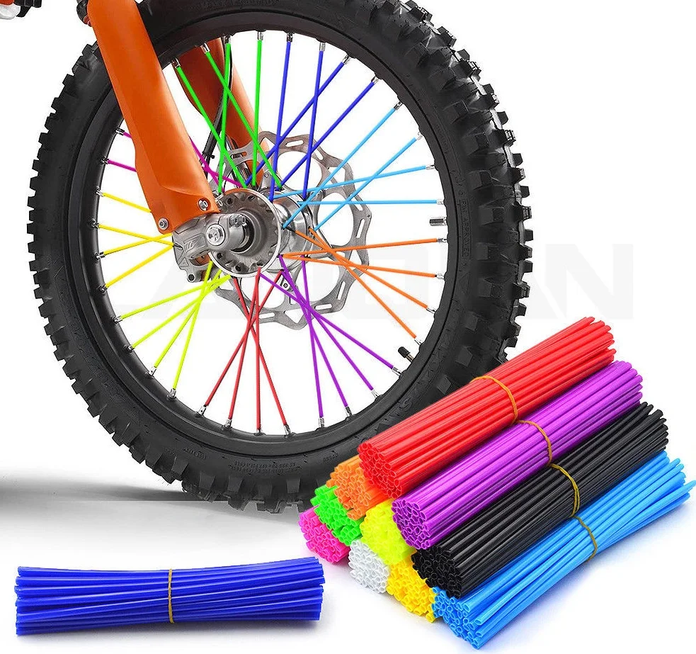 

72 PCS Motorcycle Dirt Bike Enduro Off Road Rim Wheel spoke skins For honda crf 450 CR CRF 125 250 500 KTM KAWASAKI YAMAHA BMW