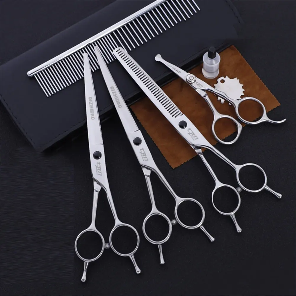 

6.5" 7 inch Professional Dog Pet Grooming Scissors Straight Thinning Curved Shears for Groomer Hair Cutting Cat Grooming Tools