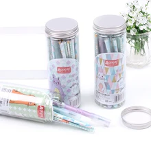 60 шт./бочки гелевые Сменные стержни для ручек 0,5 мм Полная гелевая ручка свинцовая Студенческая мультяшная гелевая ручка Универсальный сердечник