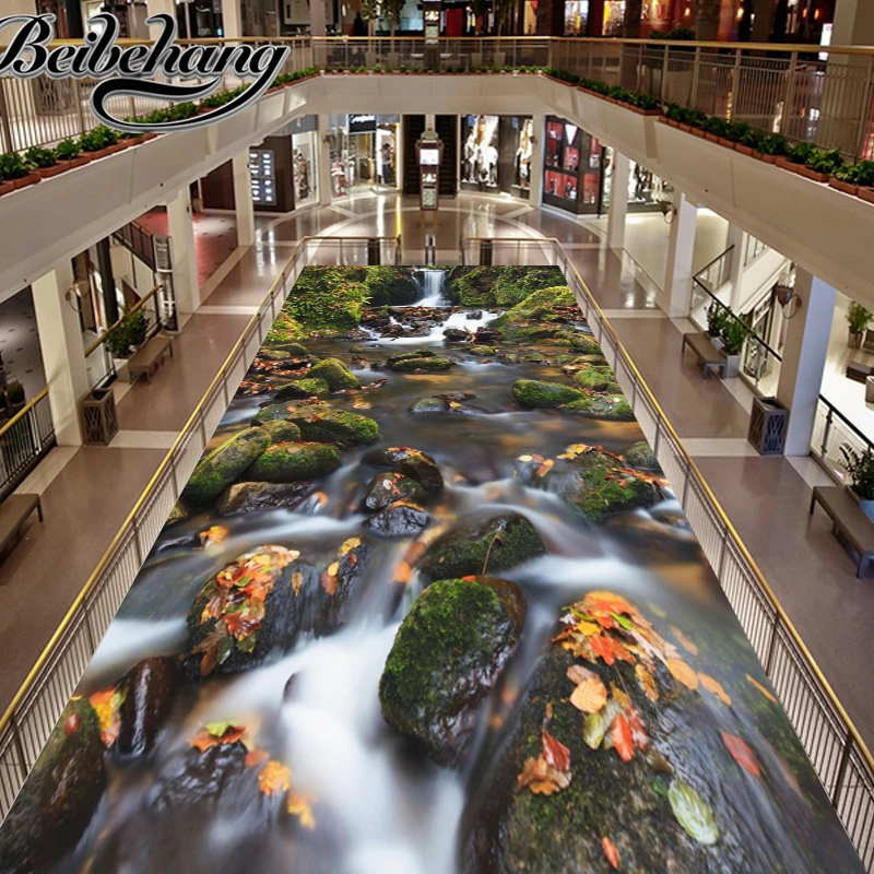 Пользовательские 3D Кристальный пол для ванной комнаты Mural-3d ПВХ обои