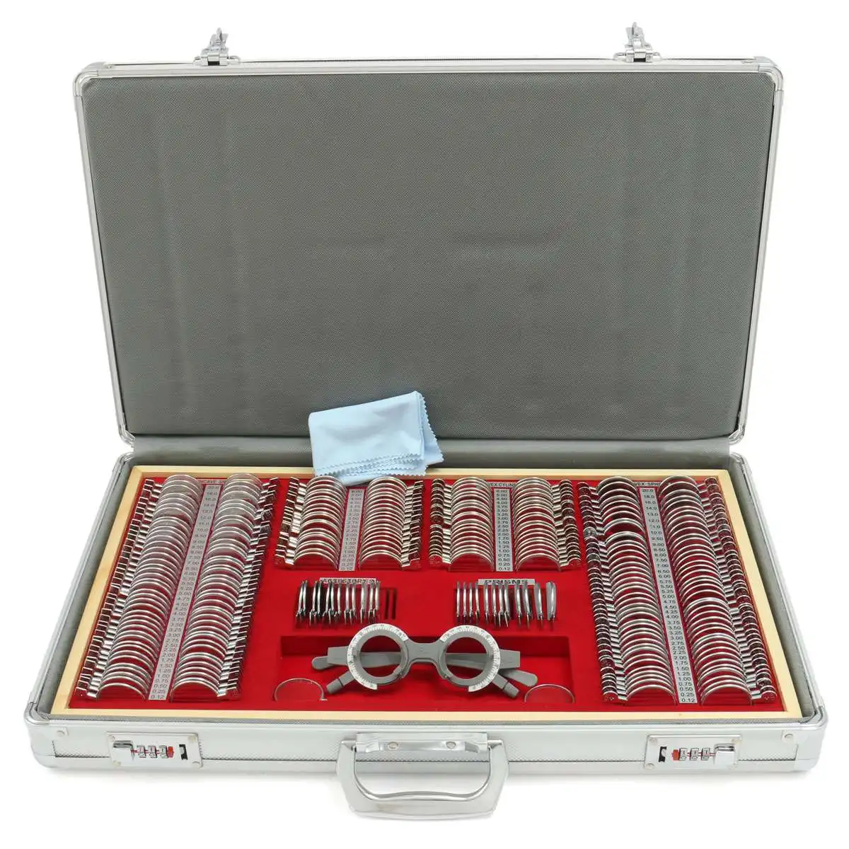

266Pcs Optical Optometry Rim Case Kit Set Metal Rim Aluminium Case + Free Optometry Test Trial Frame