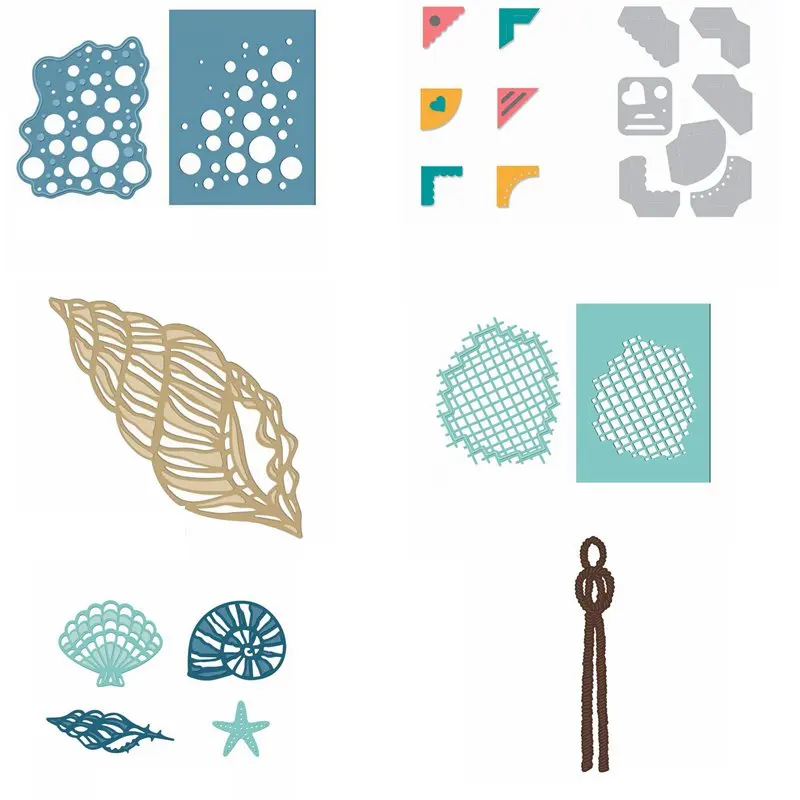 

Summer Beach Shells cutting dies DIY Scrapbooking Photo Album Embossing For Gift Card Making supplies Handcraft 2019