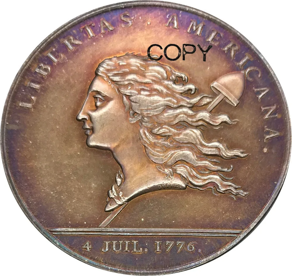 Медаль США Libertas Americana с покрытием из серебра 1781