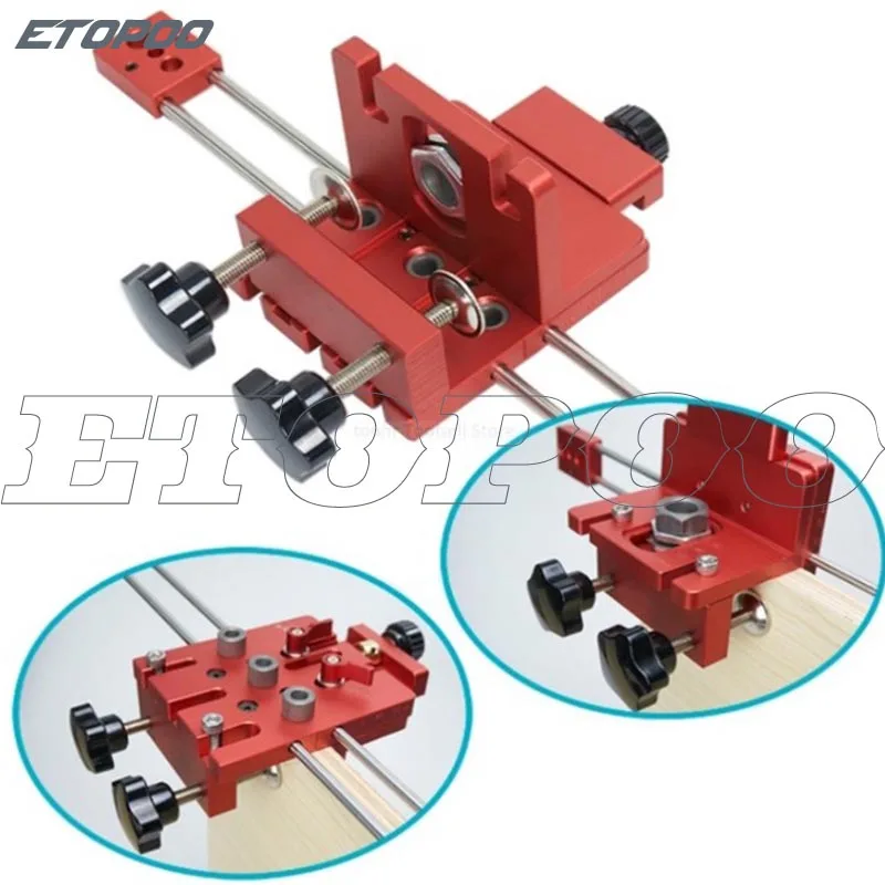 

6/8/10/15mm Woodworking Self Centering Dowelling Jig 3 in 1 Drill Guide Locator Kit for Furniture Fast Connecting Cam Gauge