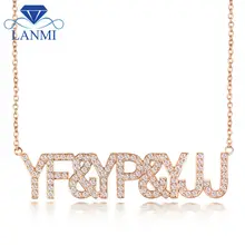 Ожерелье для женщин, стиль, сделай сам, с надписью, бриллиантовое ожерелье, подвеска, одноцветное, 18 K, розовое золото, специальное ювелирное изделие, вечерние ювелирные изделия для девушек, подарок