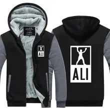 Новая Зимняя Толстовки Мужчин МУХАММЕД АЛИ Куртка Фитнес Повседневная clothing MMA Сгущает Молнии мужская Пальто США ЕС размер Плюс размер