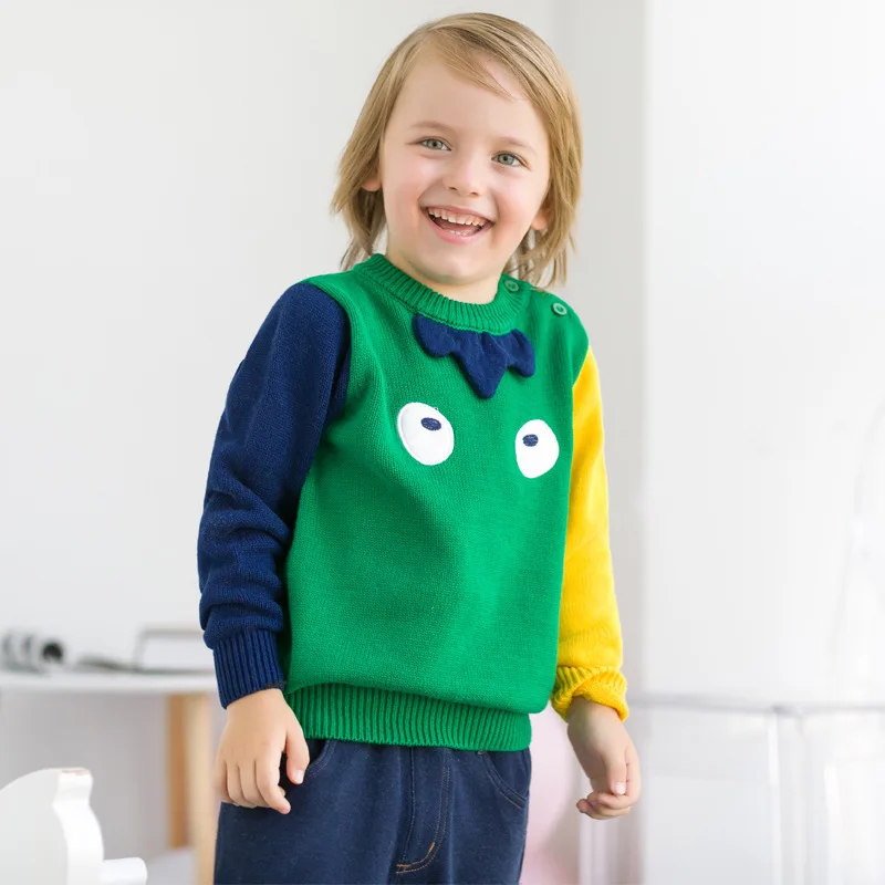 

2019 NEW Ins Hot Cartoon BIG Eye KIDS Sweater Cardigans Boys Designer Sweater Toddler Boys Sweater Baby Girl Sweaters