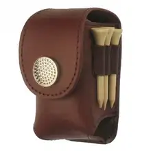 Кожаная Мини-гольф мяч сумка для гольфа мелкие инструменты Пакет включает в себя 2 полые сферы Tee 3 и дерн вилка отличный подарок для игроков