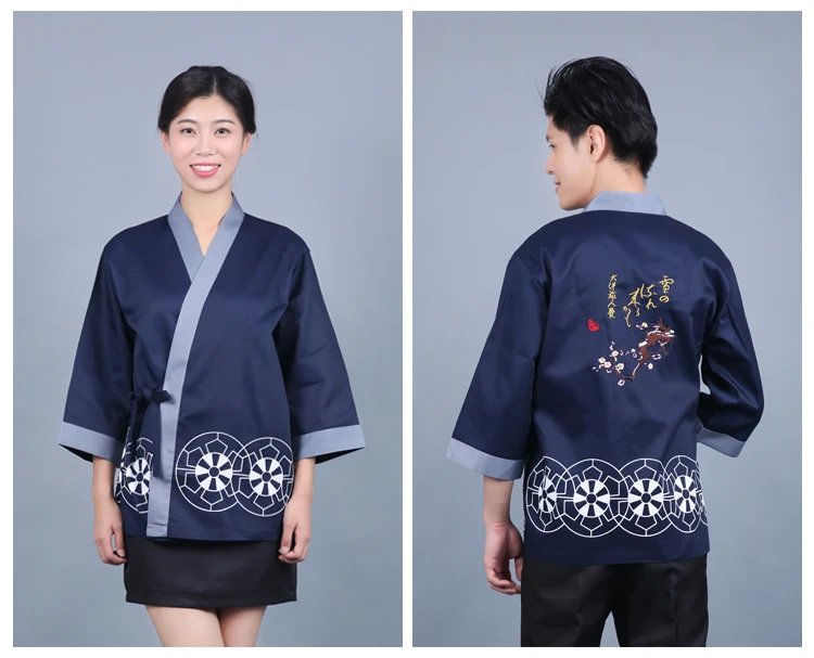 (10sets-Hat-Apron-Shirt) кимоно рабочая одежда японские суши кухня шеф-повар отель Корея Комбинезоны Униформа толстый стиль плита одежда