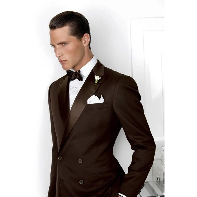 New-Style-Brown-Double-Breasted-Men-Suit-Slim-Fit-2-Piece-Italian-Tuxedo-Custom-Suits-Prom