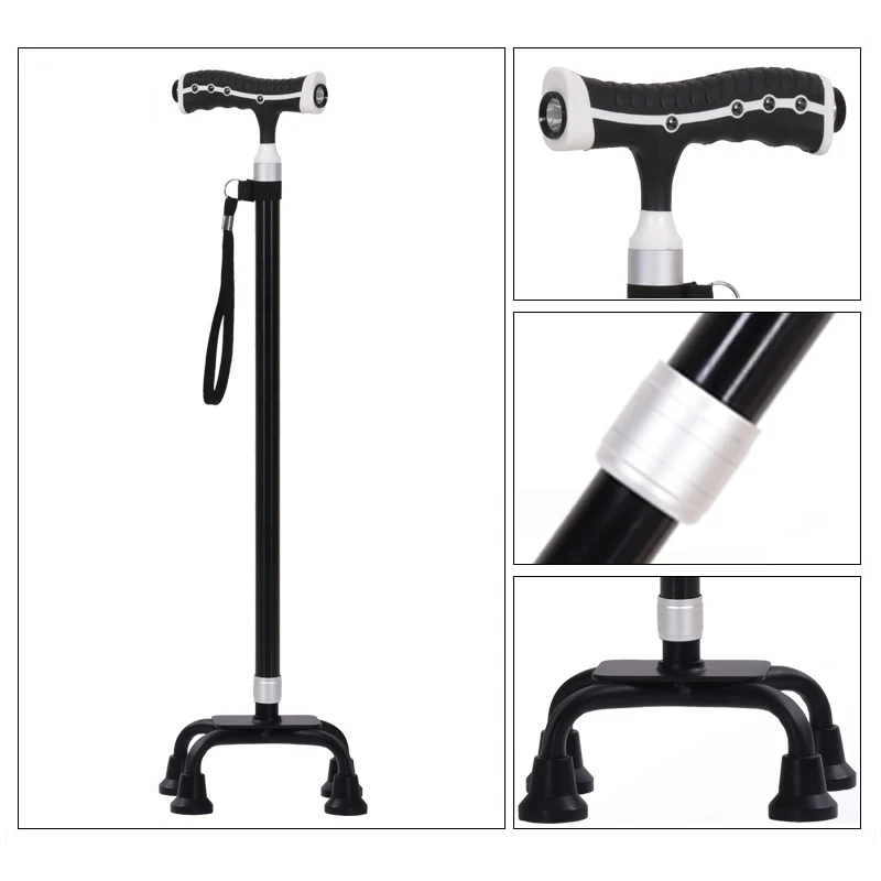 ANXIAOKANG Safe Reliable Old Man Cane Lighted Telescopic T Handle Crutches Pole Walking and Hiking for Poles Walking for Elderly