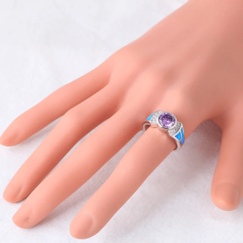 Модные кольца опал FINA Jewelry Для женщин Синий огненный Серебро Наложение