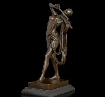 

Abstract Art Sculpture Copper Bronze Marble Violin Violinist Statue Figurine