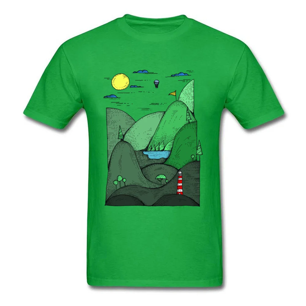 Lasting Шарм рисунок мечта Wonderland Для мужчин белая спортивная футболка свежий зеленый Land Mountain короткий рукав спортивная футболка