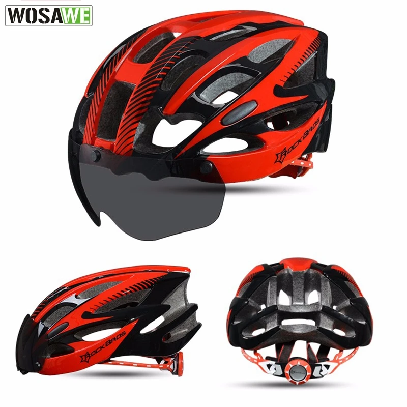 

ROCKBROS Motorcycle Motorbike Helmet With Sunglasses Windproof Integrally-molded Ultralight MTB Riding Electric Scooter Helmet