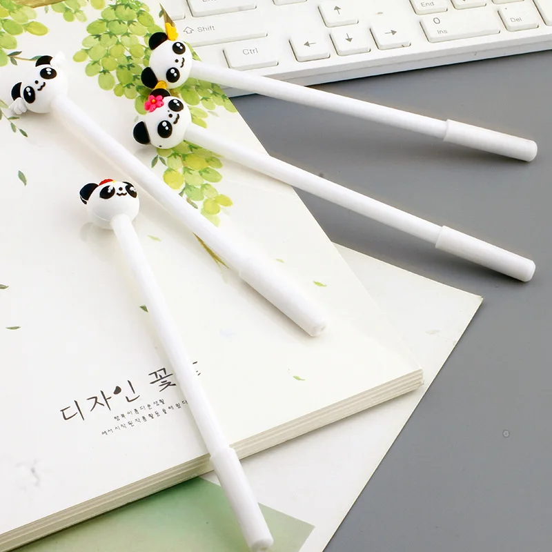 2X Милая панда гелевая ручка роллербол ручка для школы офиса поставка Студенческая канцелярская 0,5 мм черные чернила
