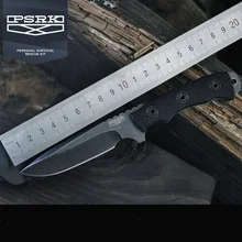 PSRK NEW 9Cr18Mov Blade G10 Steel Handle Fixed Knife Stone Wash Outdoor Tactical Military Multitool Cutting tools Utility knife